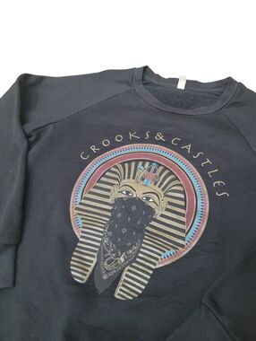 Crooks & Castles Pharaoh Black Sweatshirt Streetwear Top Size: Small